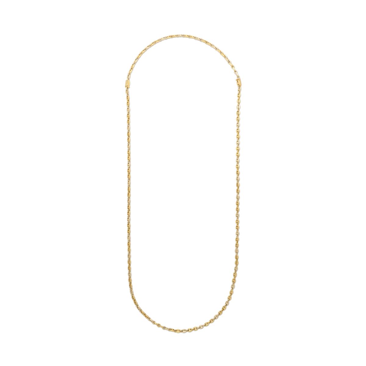 Cartier Two-Tone 18ct Gold Mariner Link Long Chain Necklace And Bracelet Circa 1990s