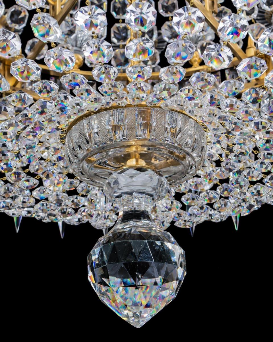 An Exceptionally Large 12 Light Regency Chandelier Attributed to John Blades