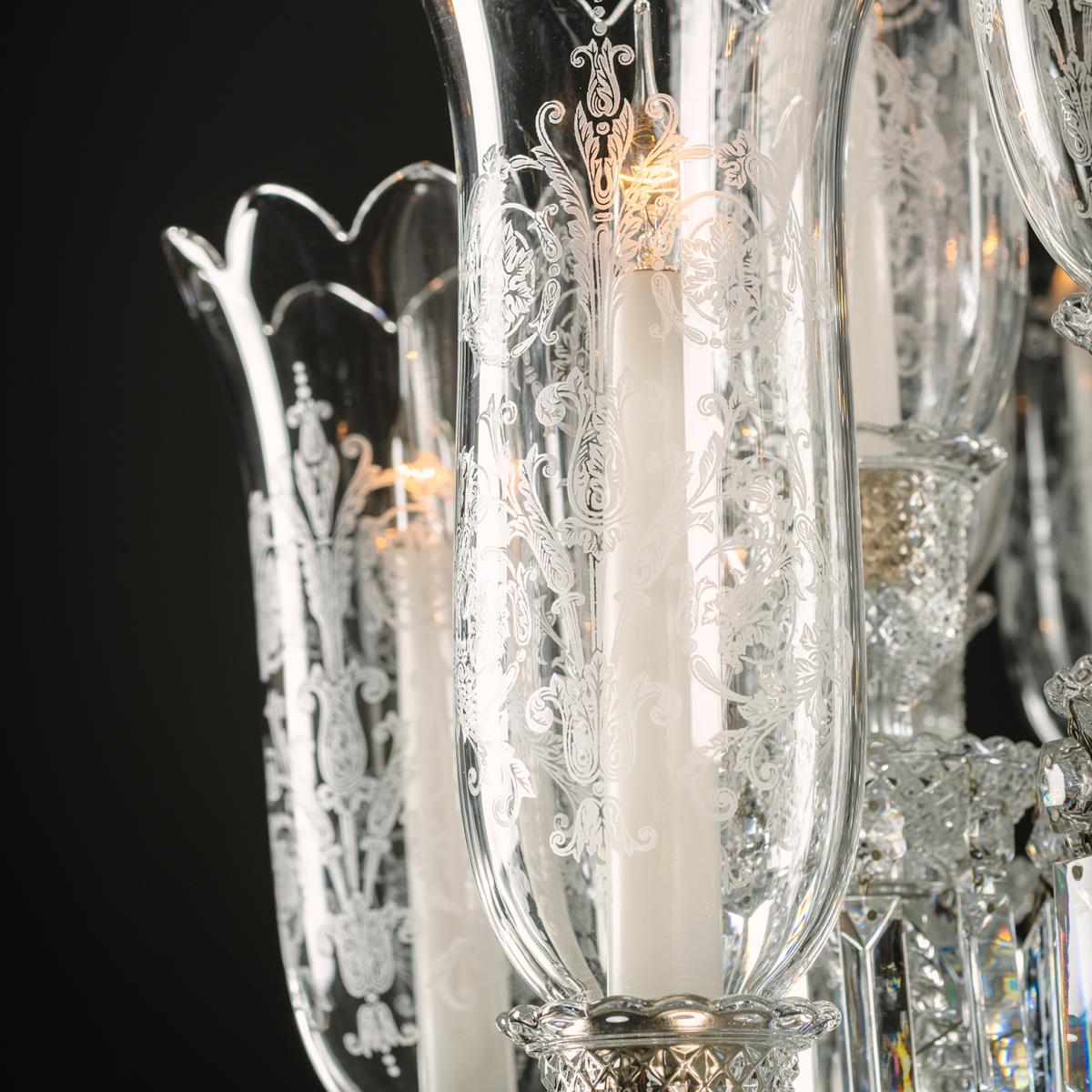 A Twenty-Four Light Crystal Glass Chandelier, By Baccarat