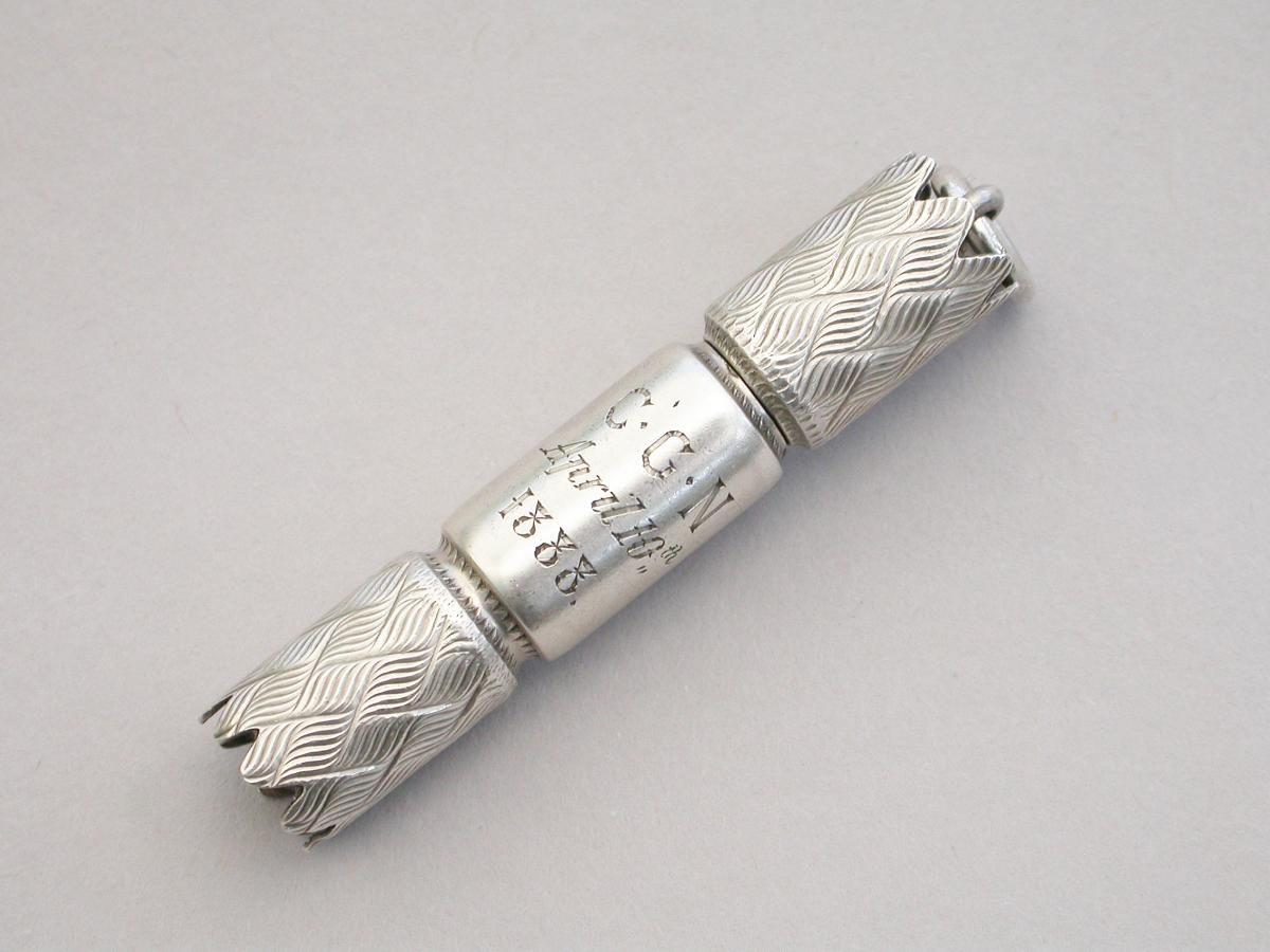 Victorian Novelty Silver Christmas Cracker Propelling Pencil