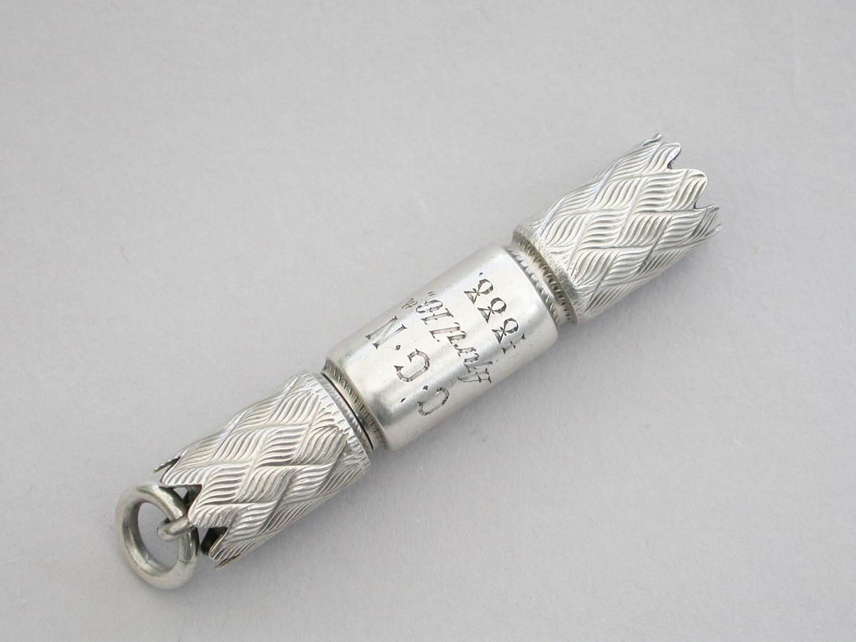 Victorian Novelty Silver Christmas Cracker Propelling Pencil