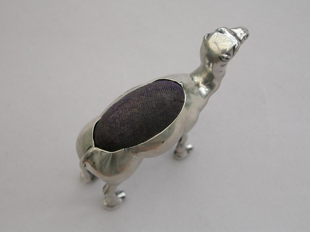 Edwardian Novelty Silver Camel Pin Cushion