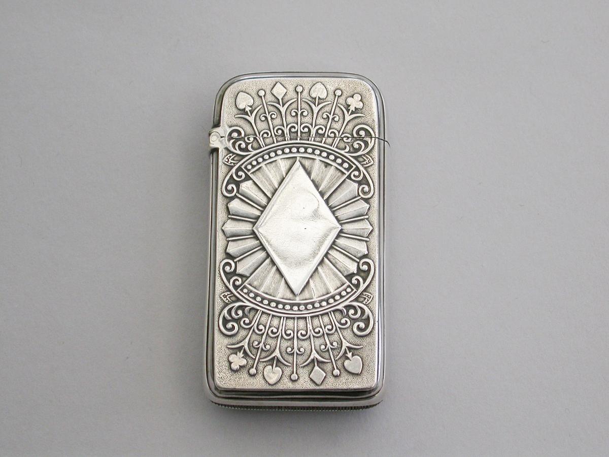 American Silver Plate Match Safe - 'King of Hearts'