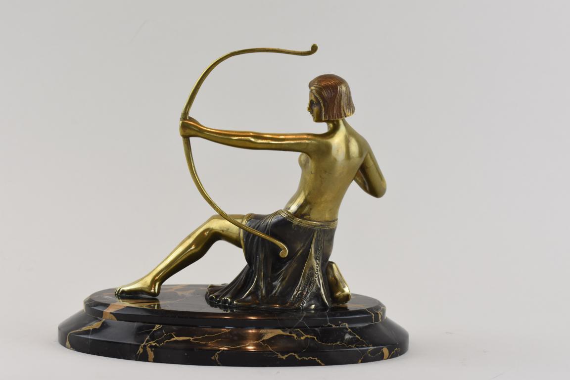 Art Deco bronze figure ‘A L’Affut ‘by Theophile Francois Somme