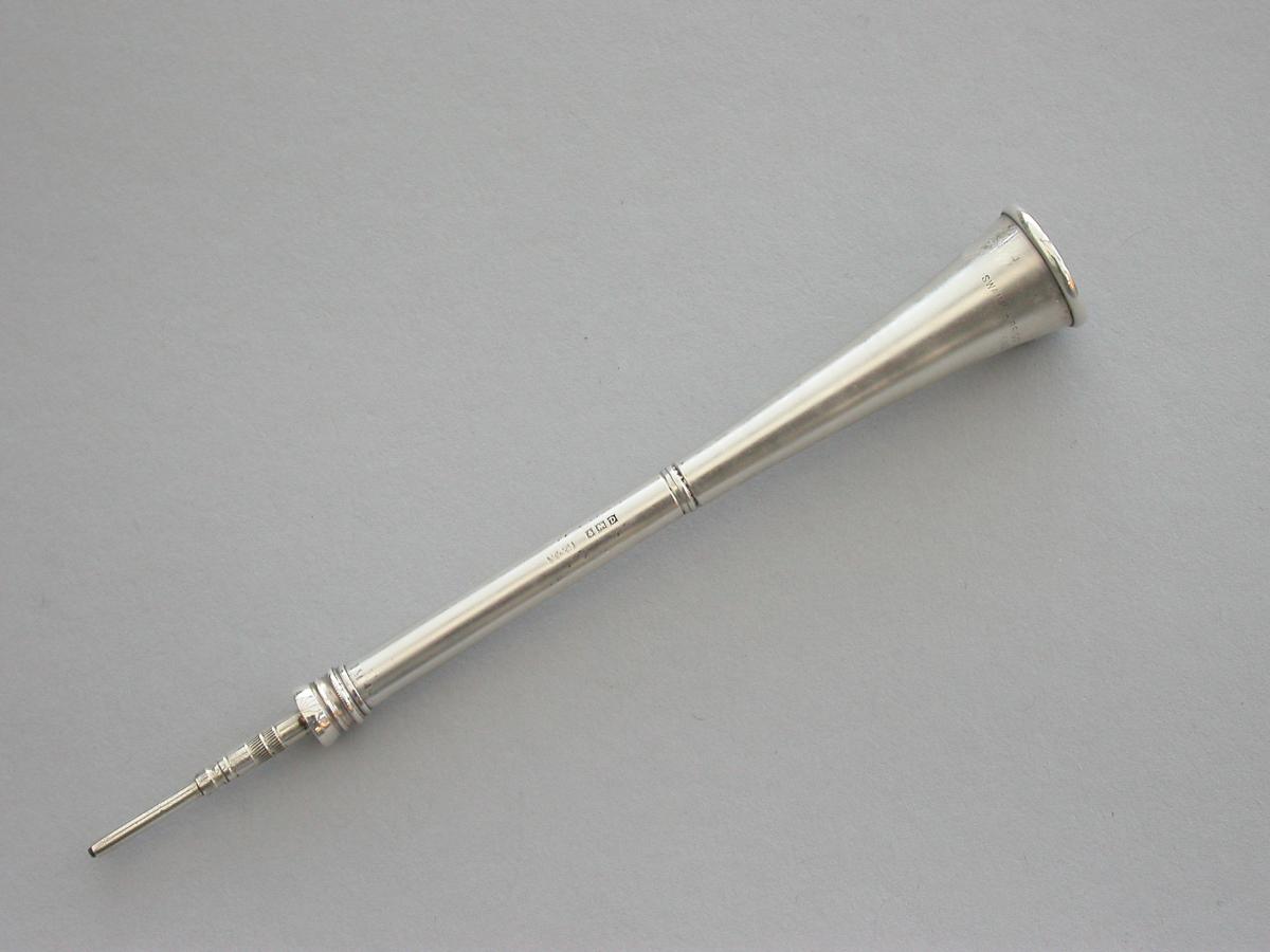 Novelty Silver Coaching / Hunting Horn Propelling Pencil