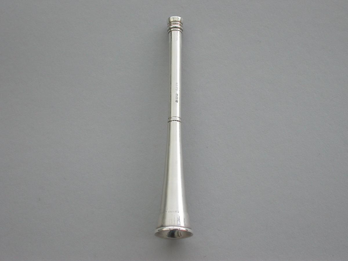 Novelty Silver Coaching / Hunting Horn Propelling Pencil