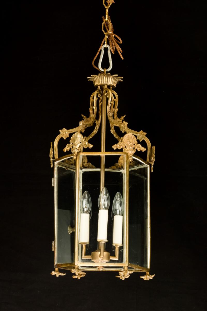 Antique Neo-Classical Brass Lantern