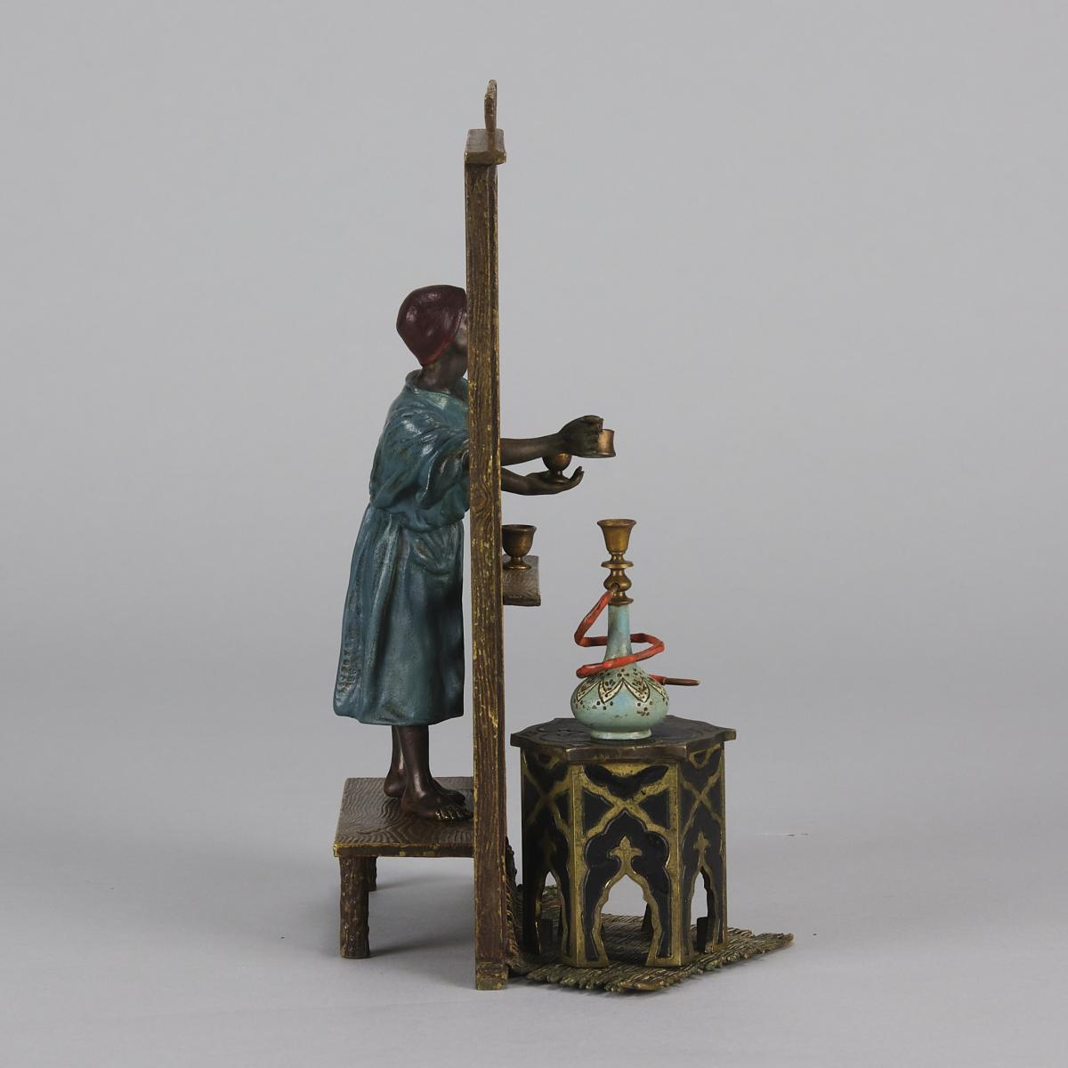 Early 20th Century Cold-Painted Bronze entitled "Coffee Seller" by Franz Bergman