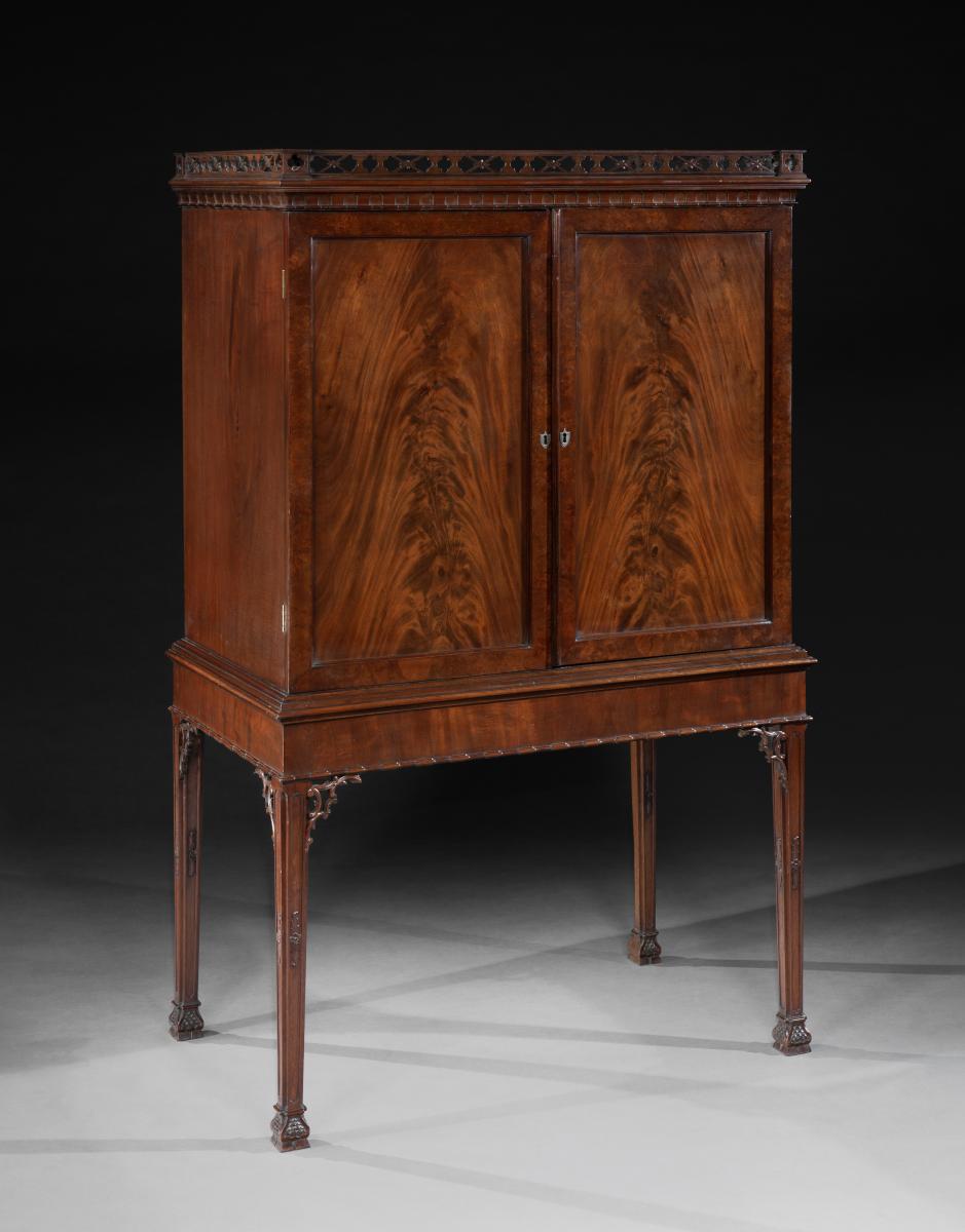 A Chippendale Secretaire Cabinet on Stand