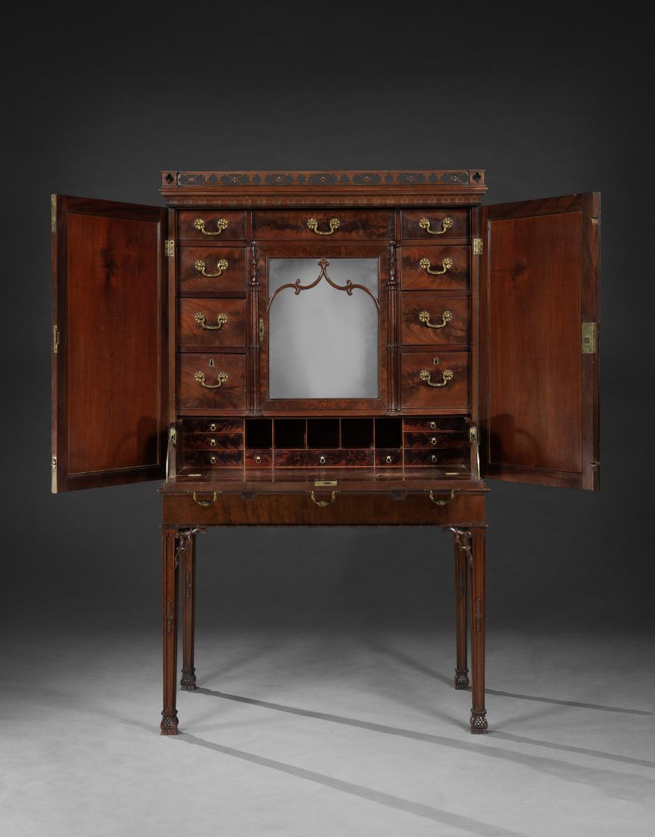 A Chippendale Secretaire Cabinet on Stand