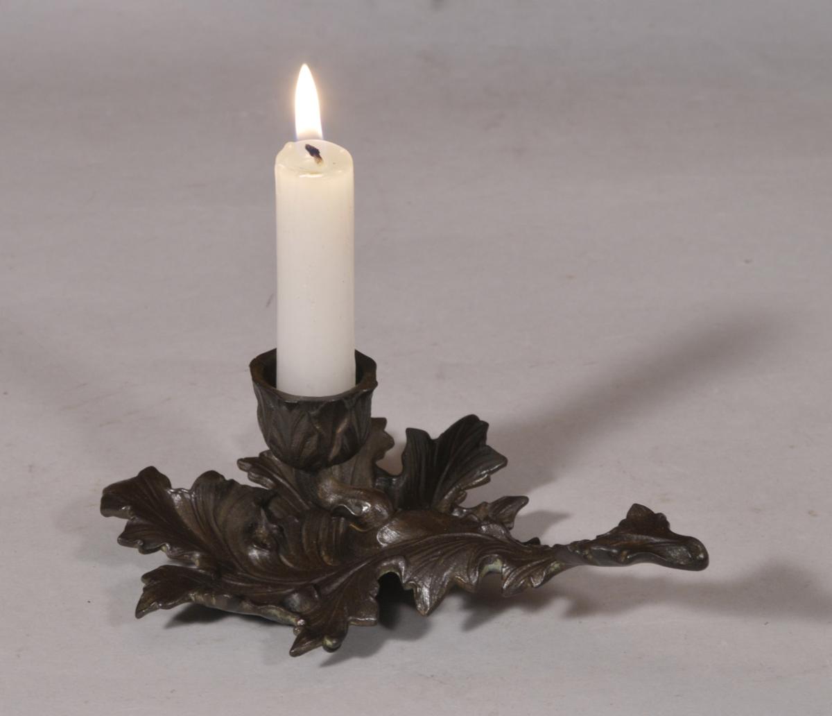 S/5688 Antique Victorian Cast Iron Chamber Candlestick