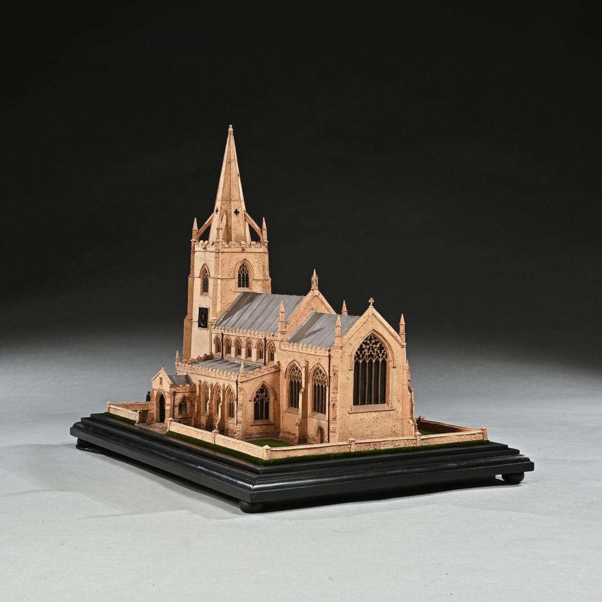 Architectural Cork Model of an English Church by Cornelius Daniel Ward of Norwich C.1900
