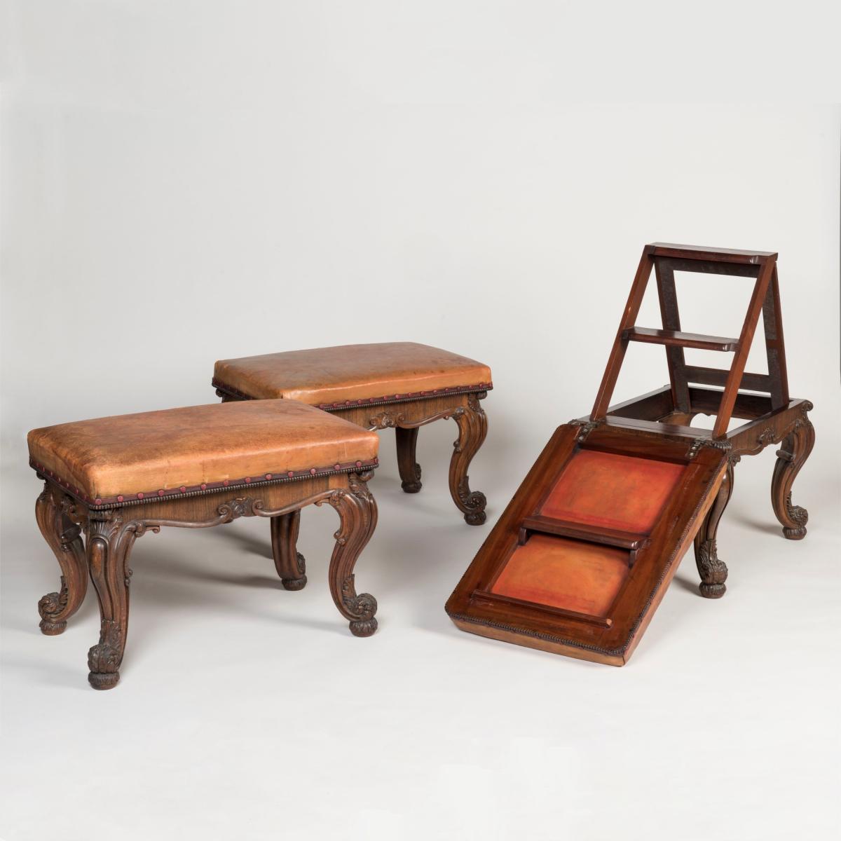 Three Rosewood Stools Firmly Attributed to Gillows