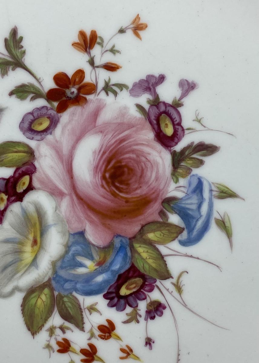 Rockingham porcelain cabinet plate, Flowers, circa 1830