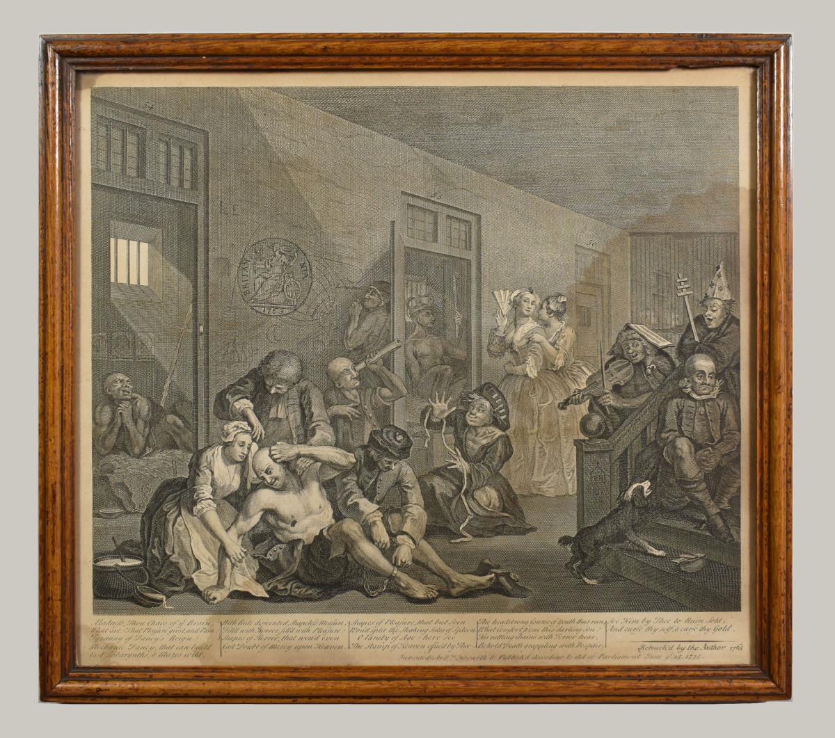 A set of eight engravings of the Rake’s Progress after Hogarth, c.1750