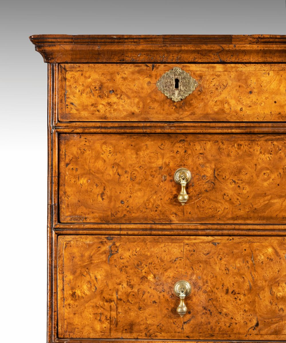 William and Mary Burr Elm Chest On Stand