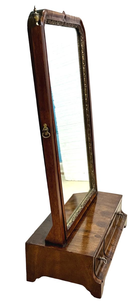 Georgian Walnut Dressing Table Mirror