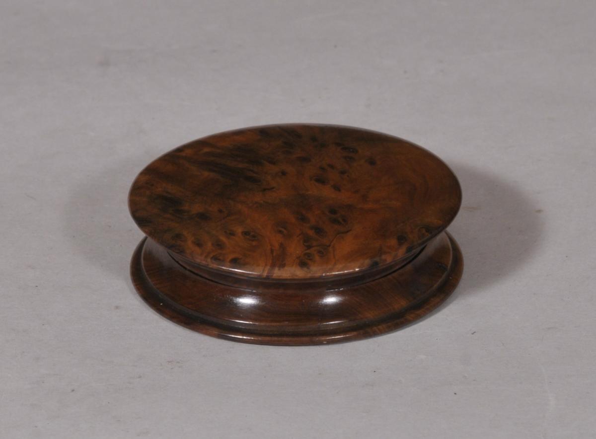 S/5465 Antique Treen 19th Century Burr Yew Snuff Box | BADA