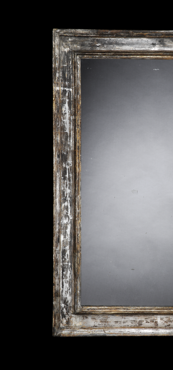 early 18th Century Italian Silver Leaf Rectangular Mirror