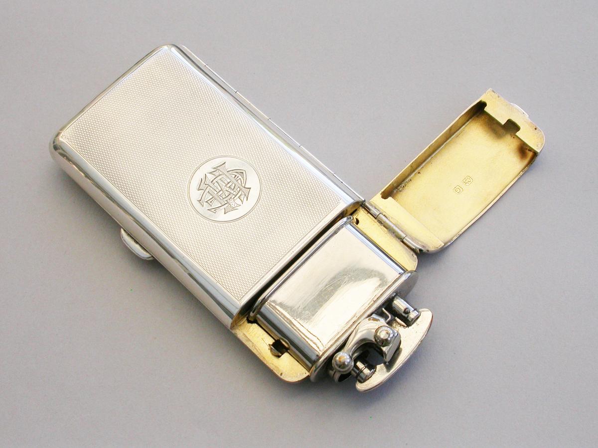 Early 20th Century Combination Silver Cigarette Case & Lighter