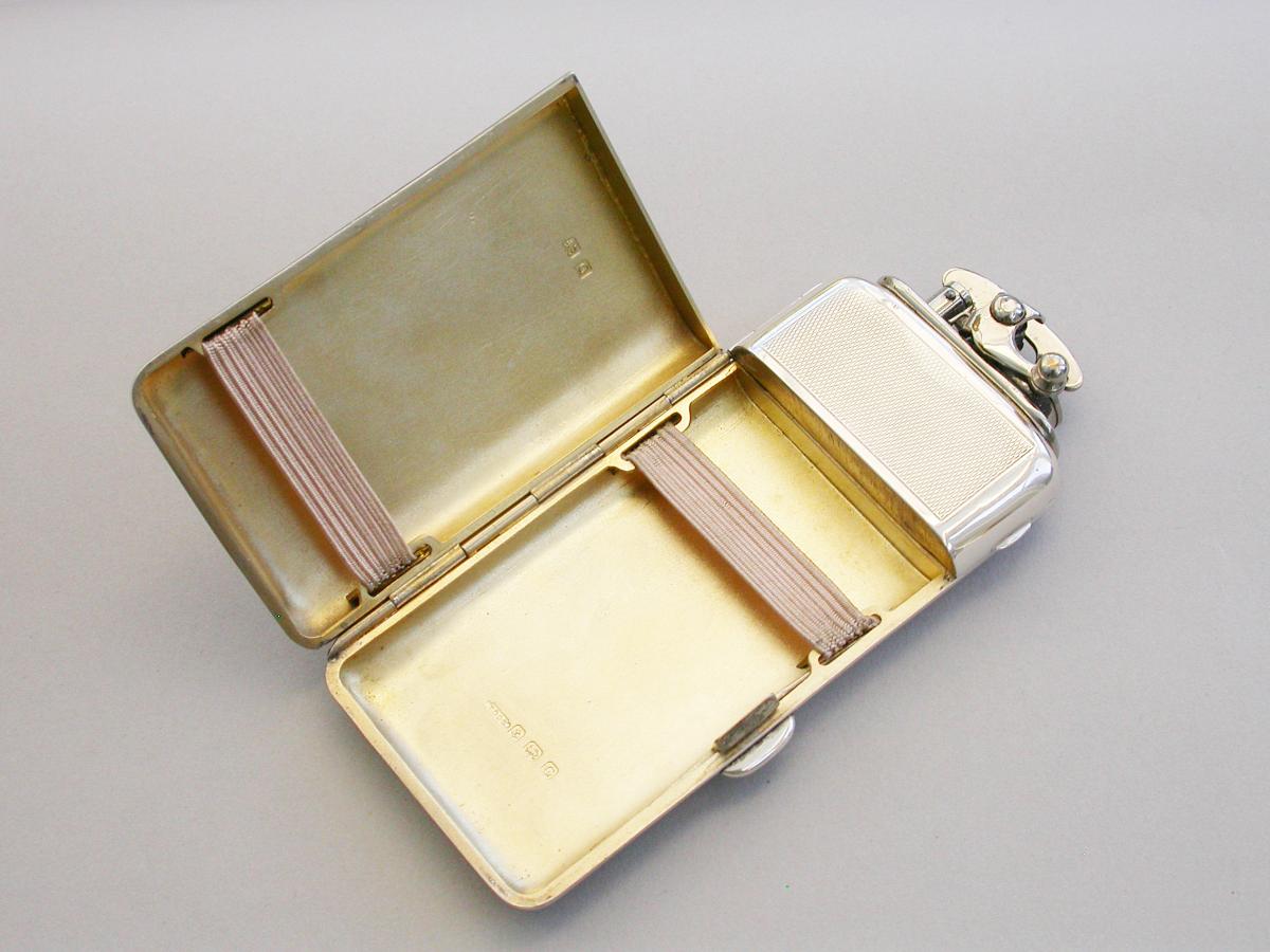 Early 20th Century Combination Silver Cigarette Case & Lighter