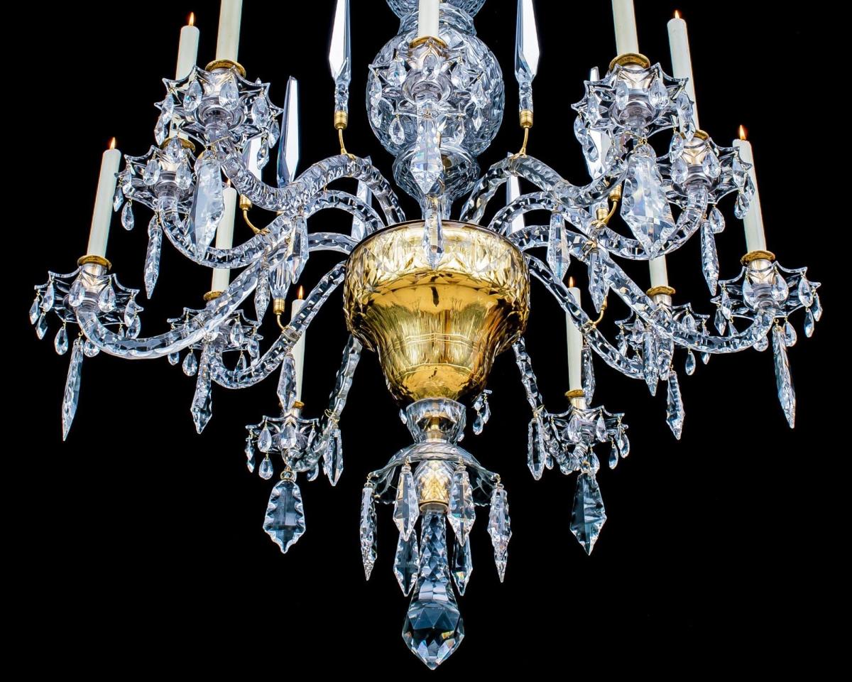 A George II Cut Glass Rococo Chandelier Attributed To Thomas Betts