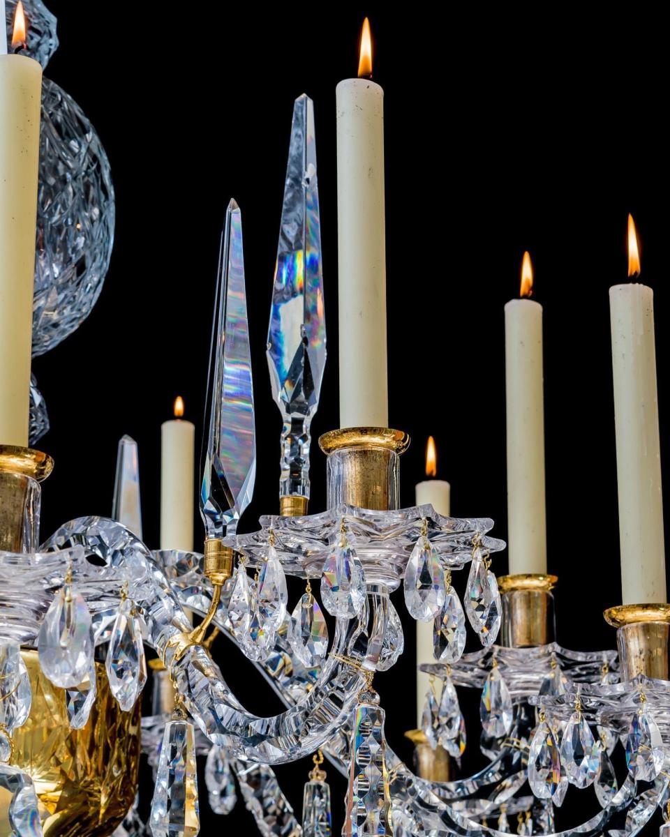 A George II Cut Glass Rococo Chandelier Attributed To Thomas Betts