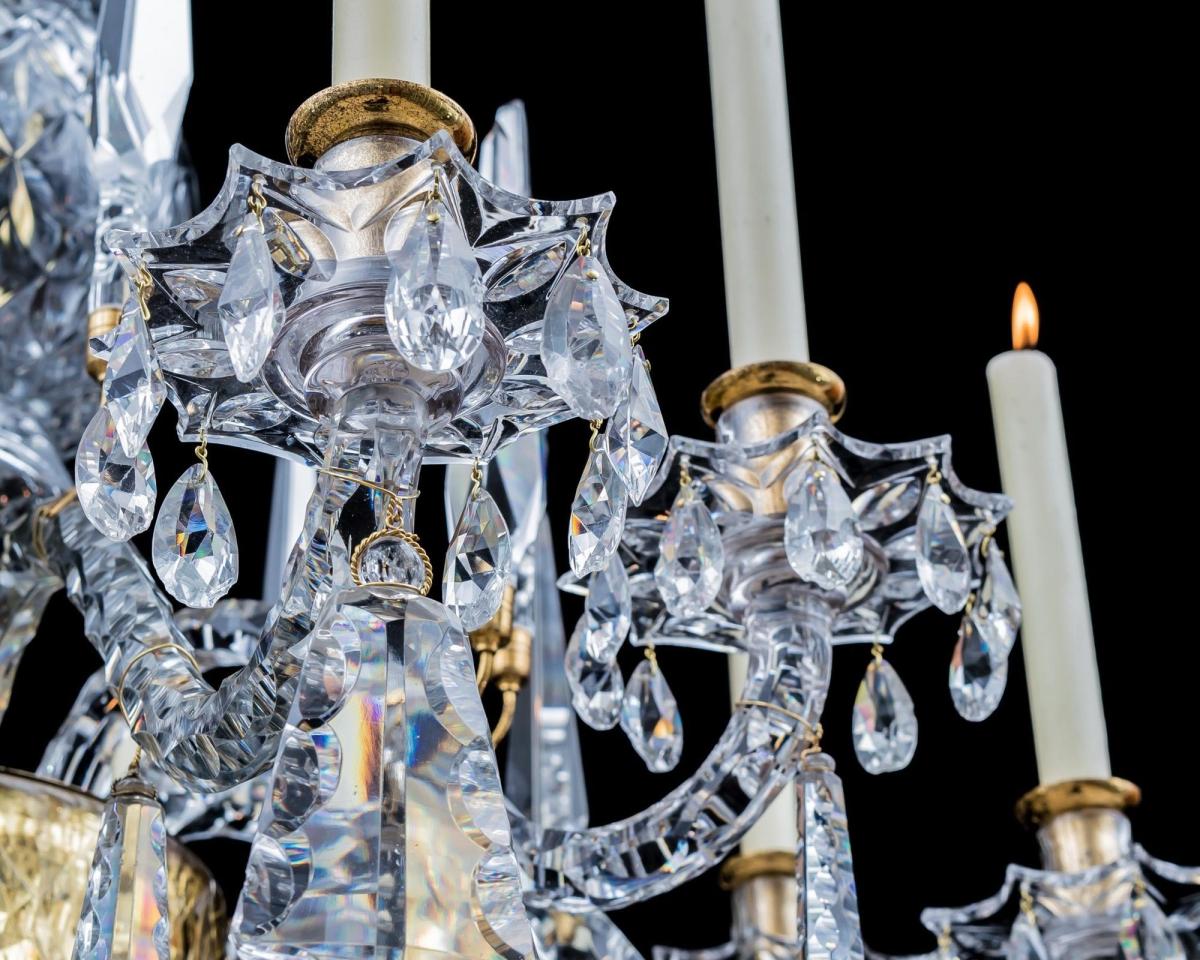 A George II Cut Glass Rococo Chandelier Attributed To Thomas Betts