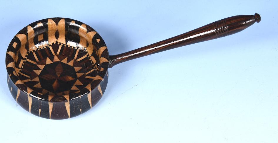 tunbridge Ware stickware caddy spoon