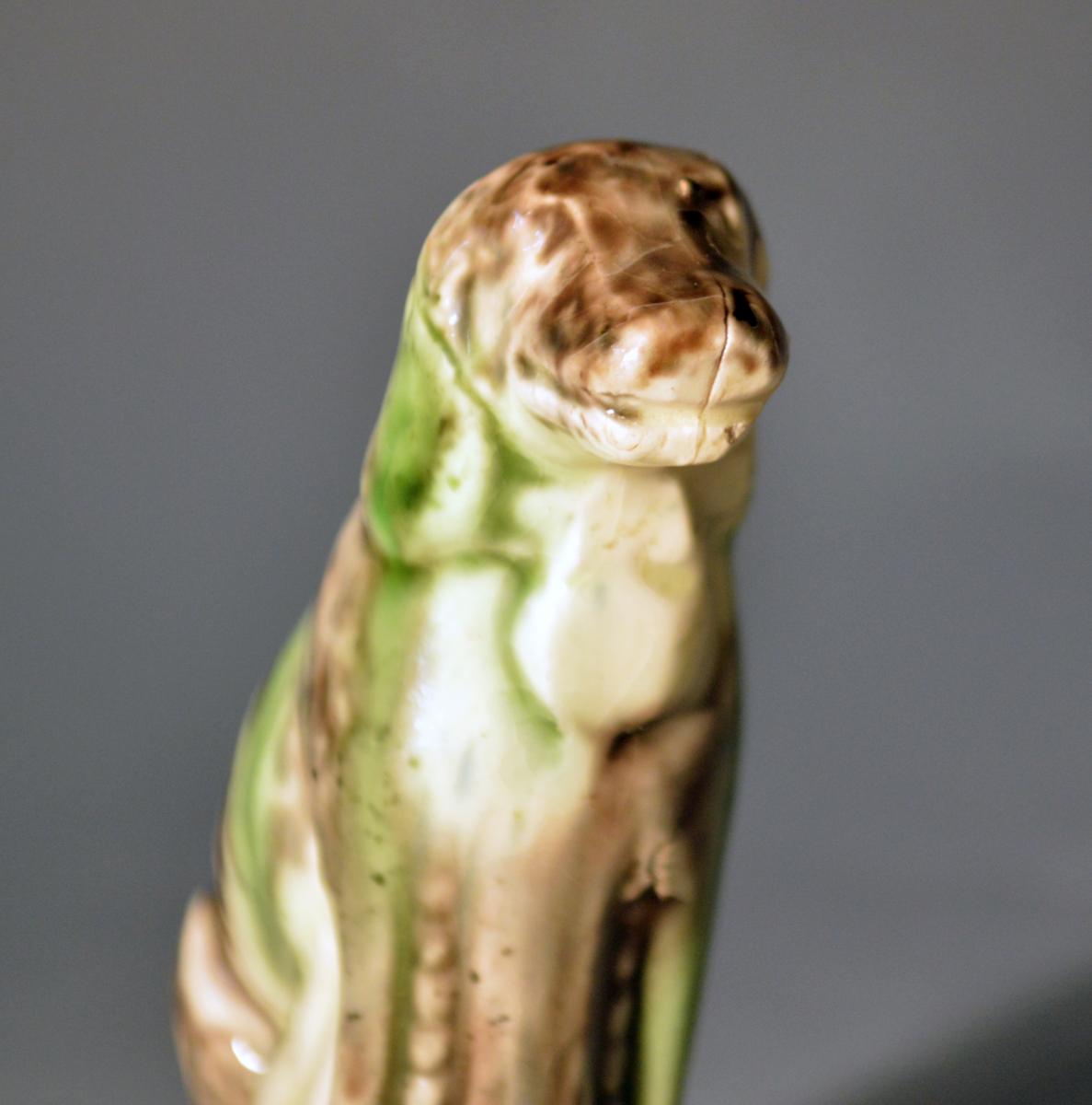 English Creamware Pottery Toy Whieldon-type Figure of a Hound