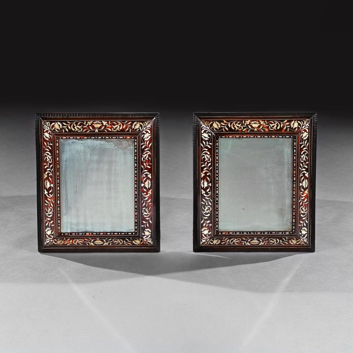  Spanish Colonial 18th Century Tortoiseshell Enconchado Mirrors, Peruvian or Mexican