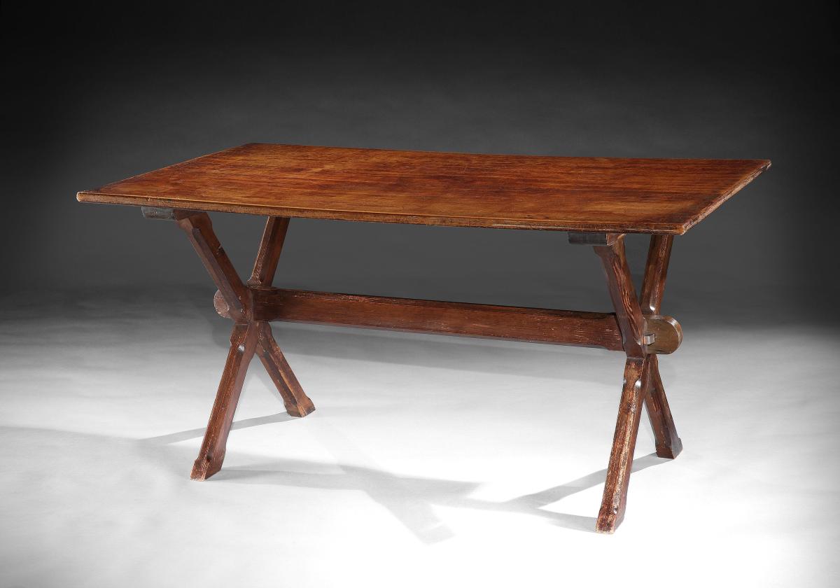 Traditional "X" Frame Tavern Table