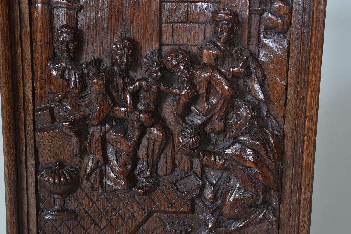 17th century carved Oak panels