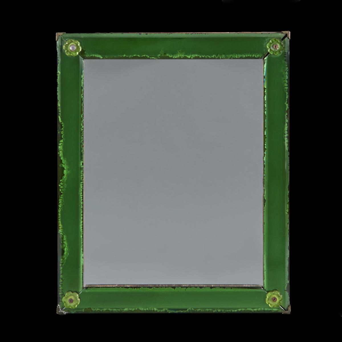 A Green Art Deco Mirror