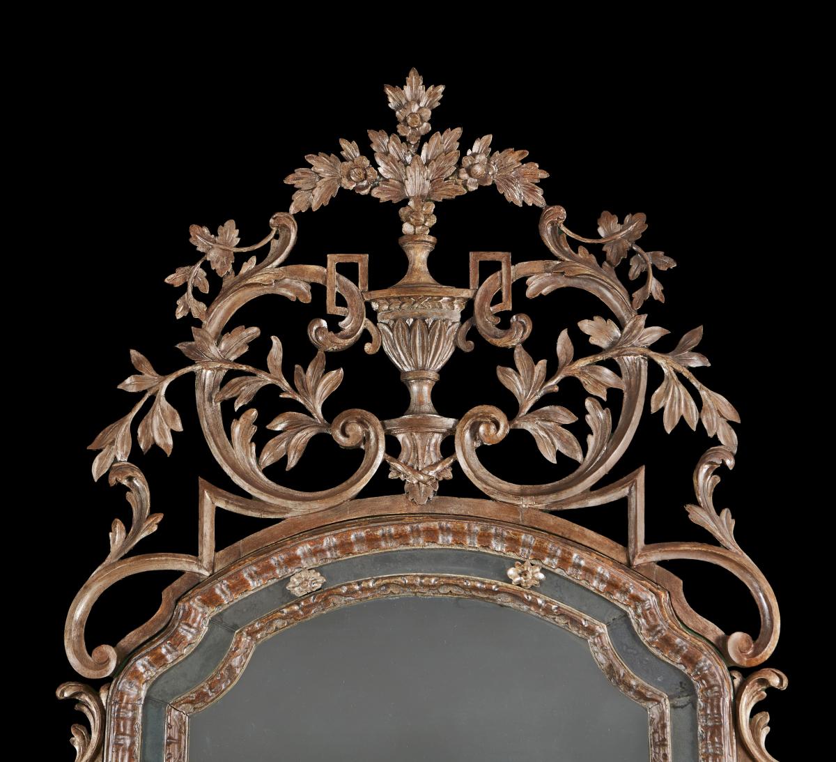 An Exceptional 18th Century Silver Gilt Rococo Pier Mirror