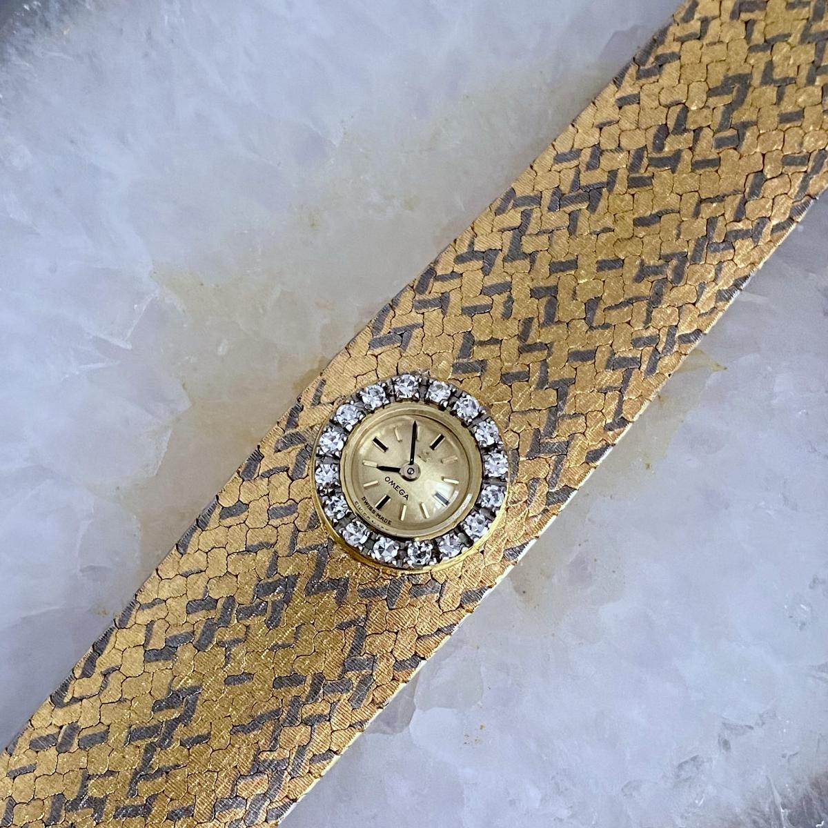 Ladies Omega Gold and Diamond-set Bracelet watch