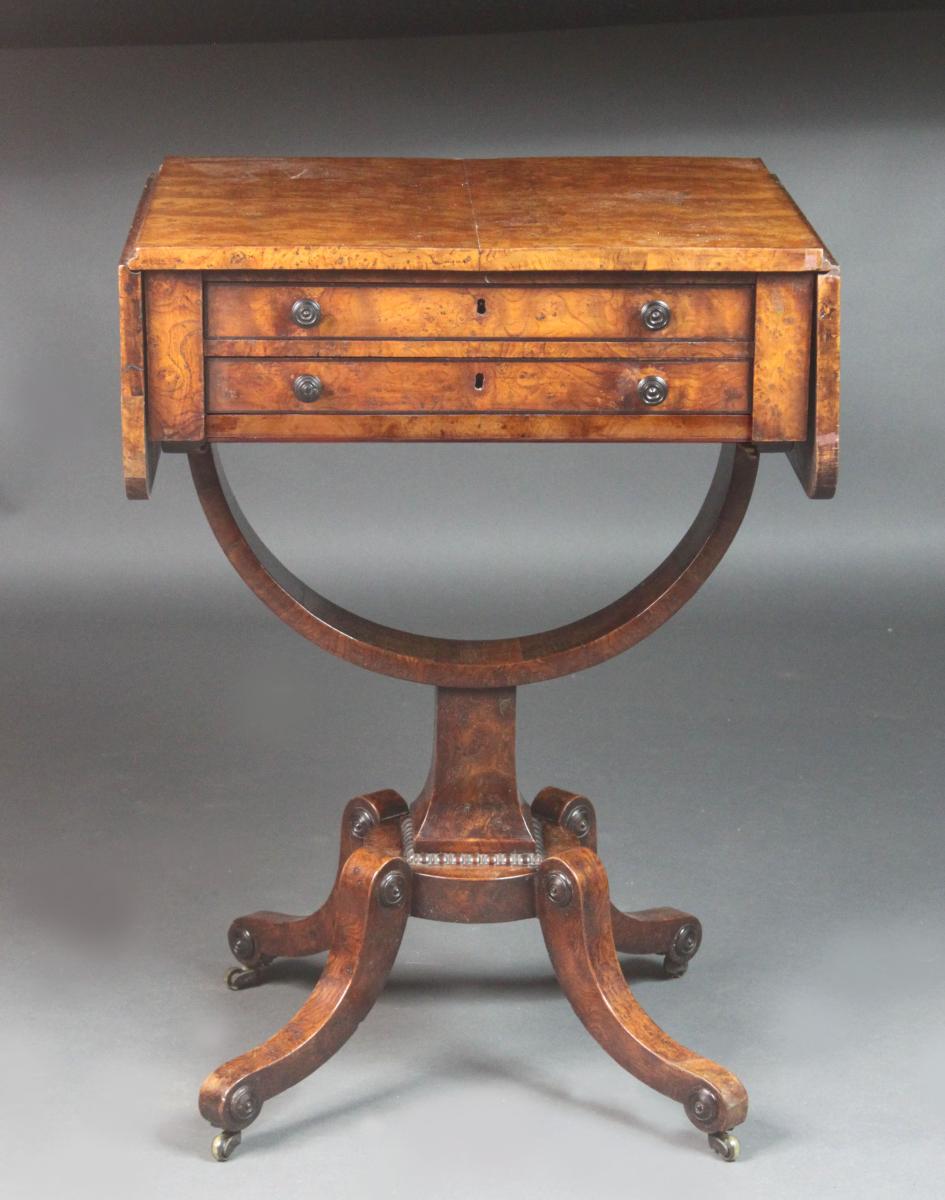Regency Sewing Table in Burr Ash