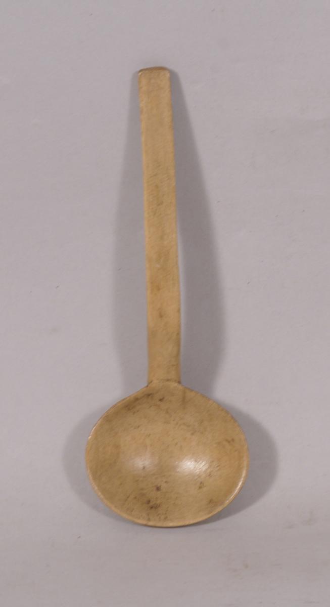 S/5694 Antique Treen 19th Century Welsh Sycamore Cawl Spoon