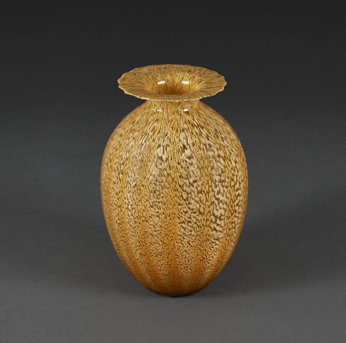 An Exceptional Gold Murano Glass Vase of Large Scale