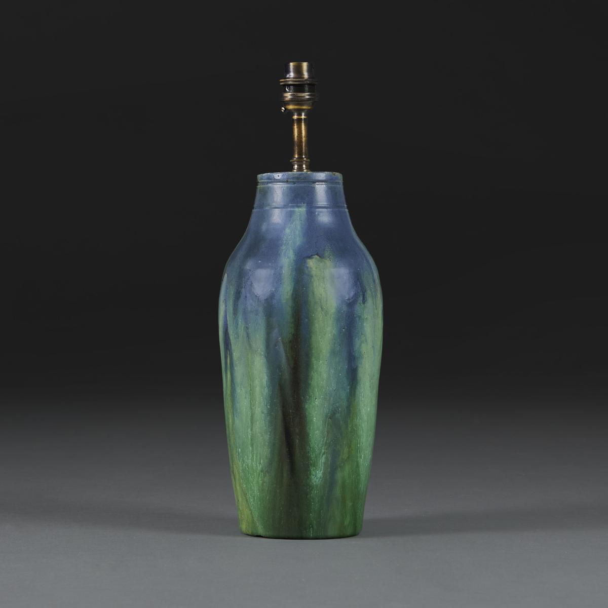 A Blue and Green Drip Glaze Lamp