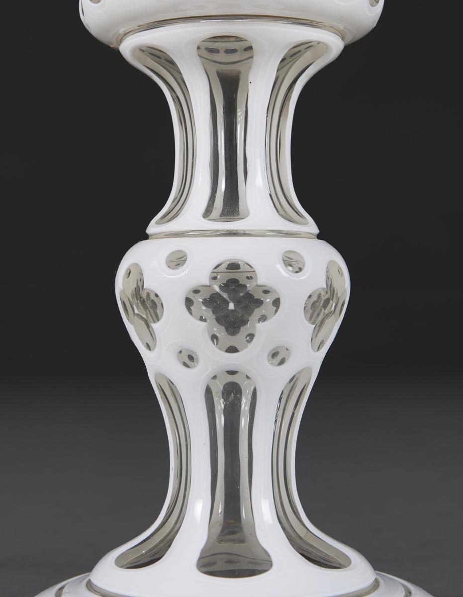 A 19th Century White Cut Glass Lamp