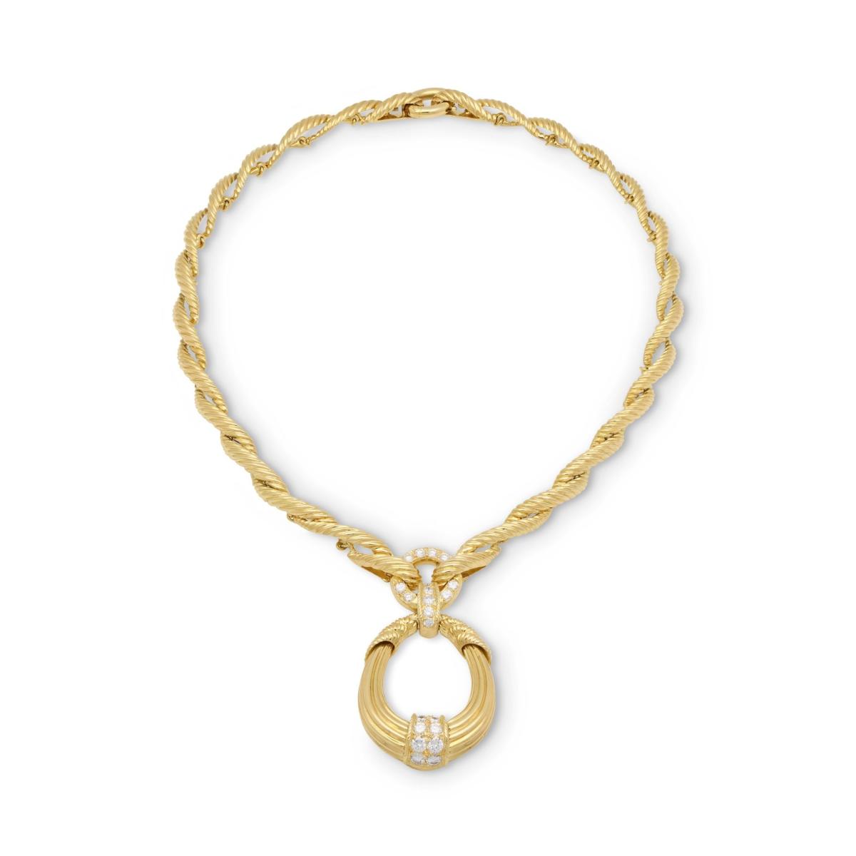 Van Cleef Arpels 18ct Yellow Gold And Diamond Necklace Circa 1970s