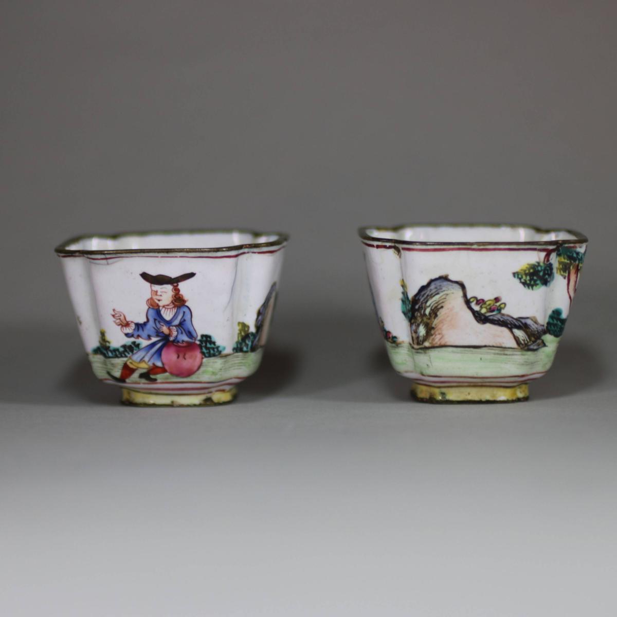 other sides of canton enamel wine cups, Qianlong
