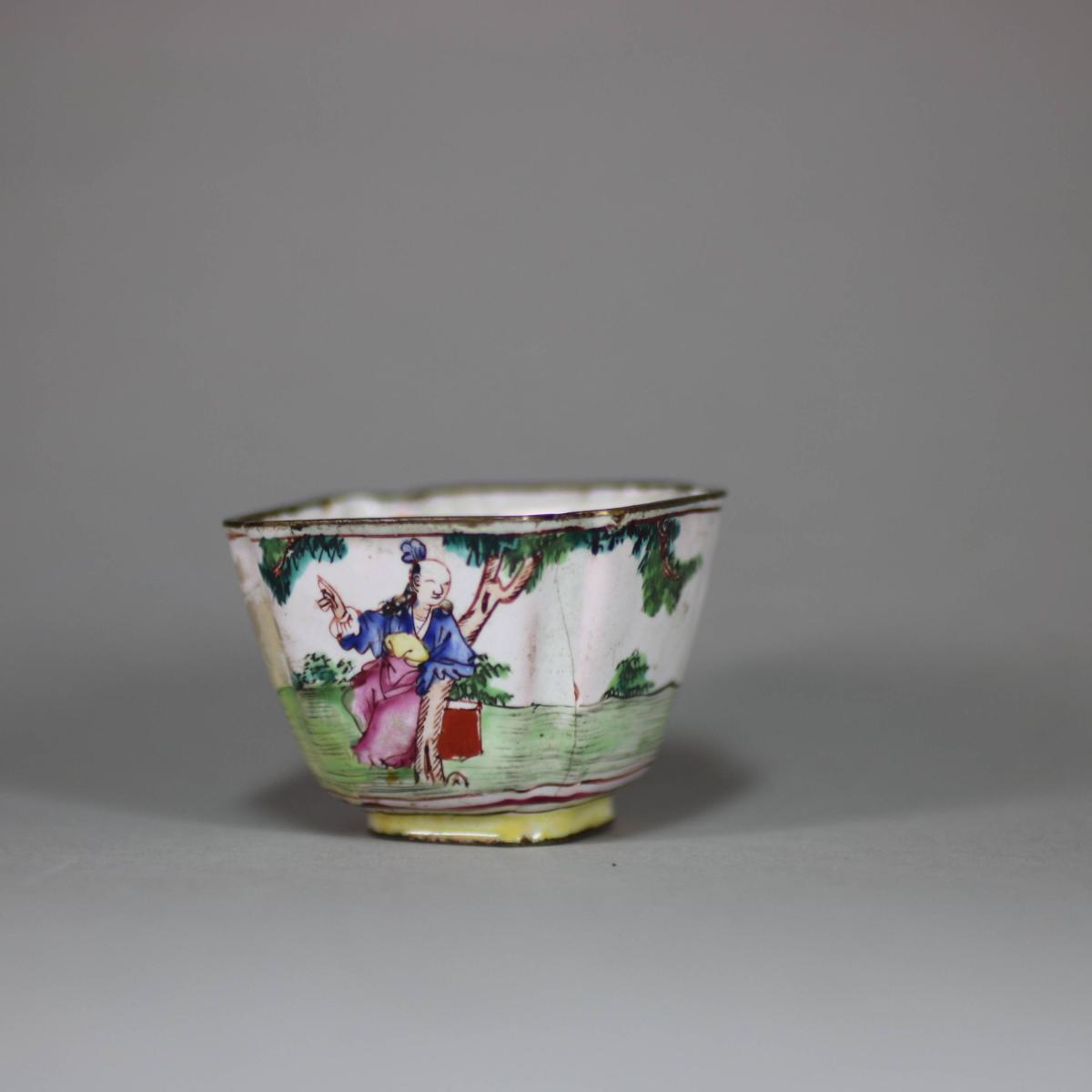side of eighteenth century canton enamel cup