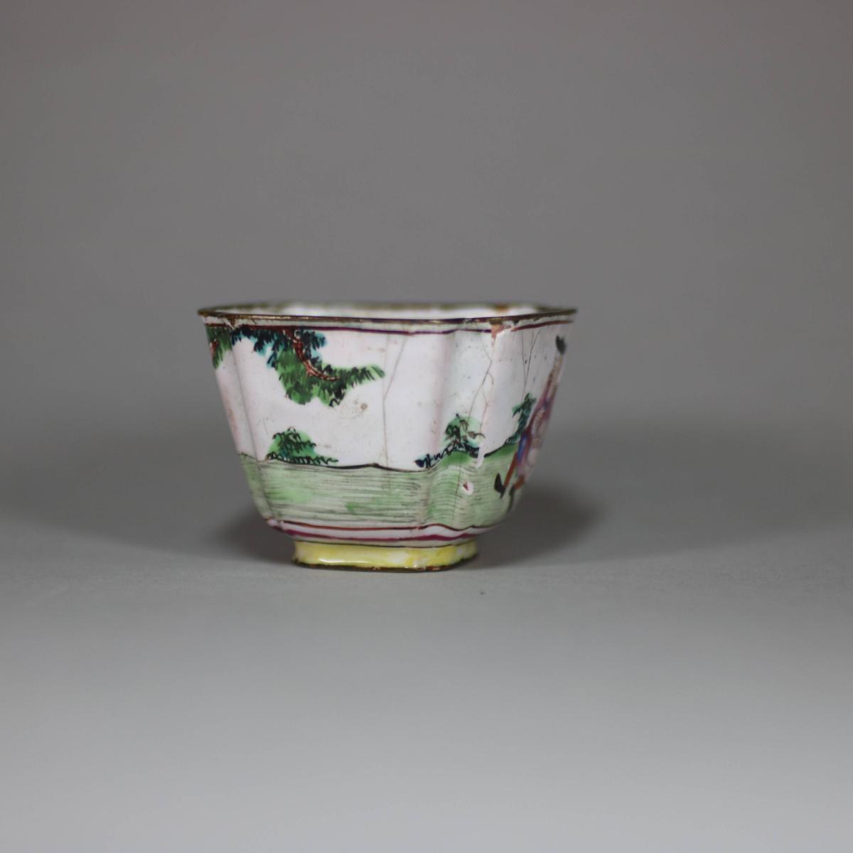 other side of Chinese canton enamel cup