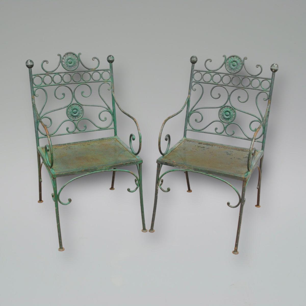 Mid 20th Century French Metal Garden Chairs