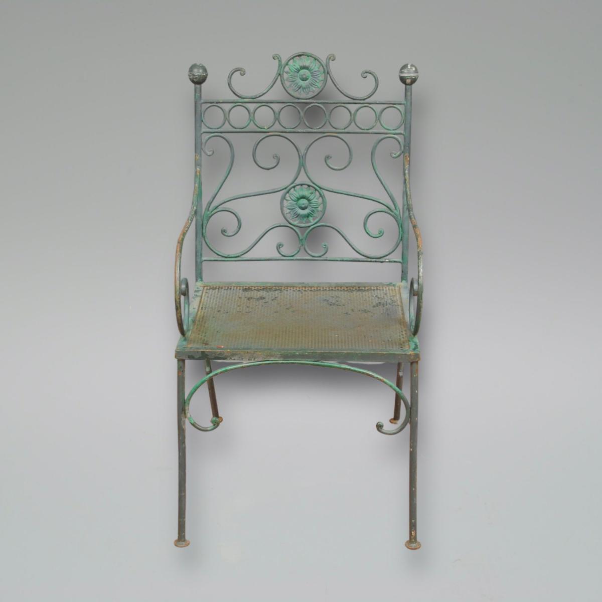 Mid 20th Century French Metal Garden Chairs