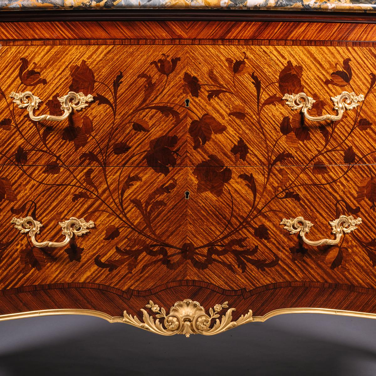 Gilt-Bronze Mounted Marquetry Commode