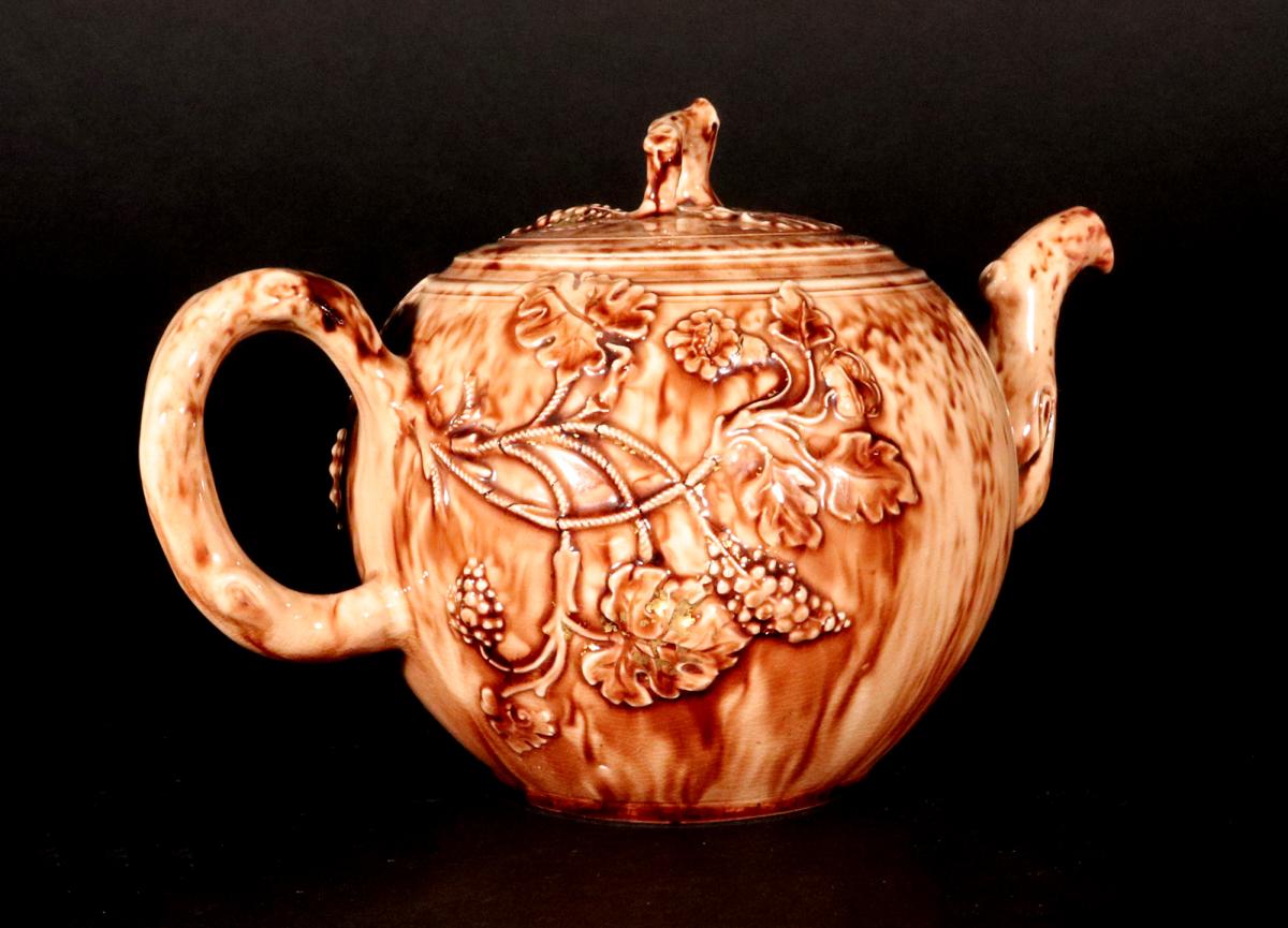 18th Century Whieldon-type Tortoise-shell Teapot and Cover, Circa 1765