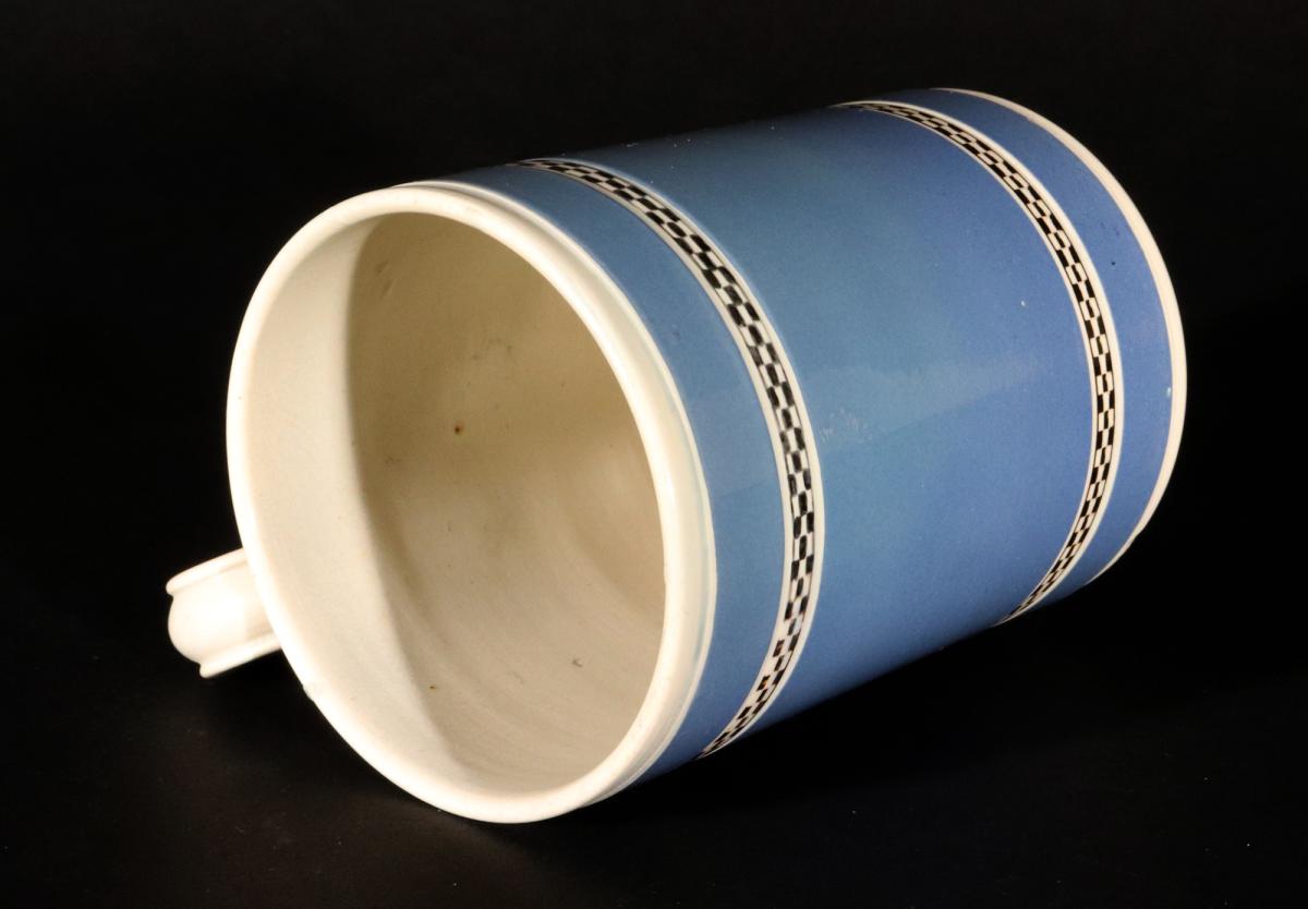 English Blue Slip Pottery Mug
